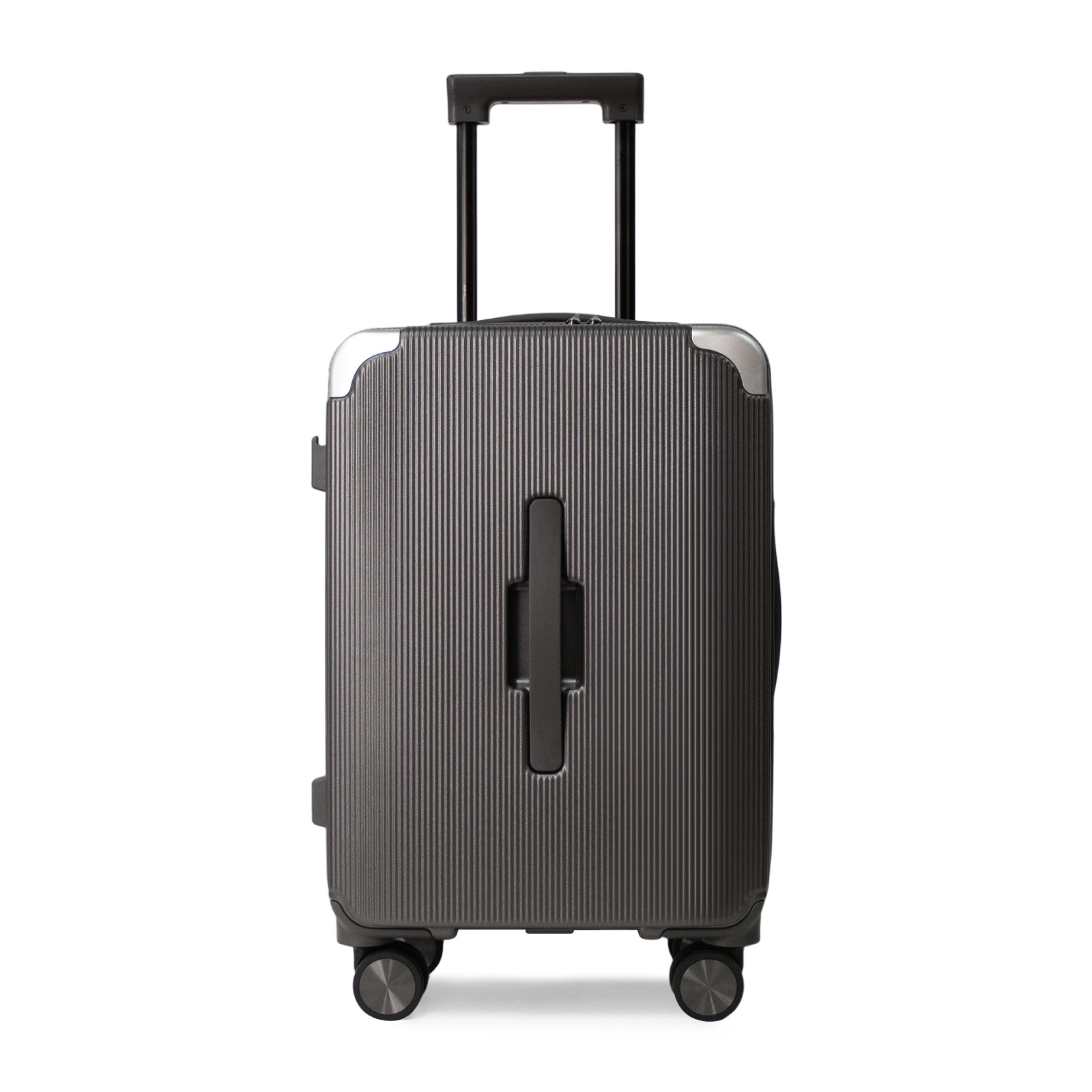 Vali nhựa PC 28 inch tay cầm trước thể thao, dung tích lớn, khóa TSA — màu đen, màu xám, xanh lá cây, màu mơ chi tiết 8