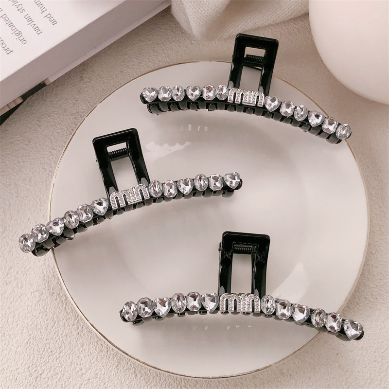 Clip de agarre de cristal de alta calidad, una palabra para agarrar la cabeza posterior, clip de tiburón, clip de cabello temperamental, clip de cabello, tocado de cabello