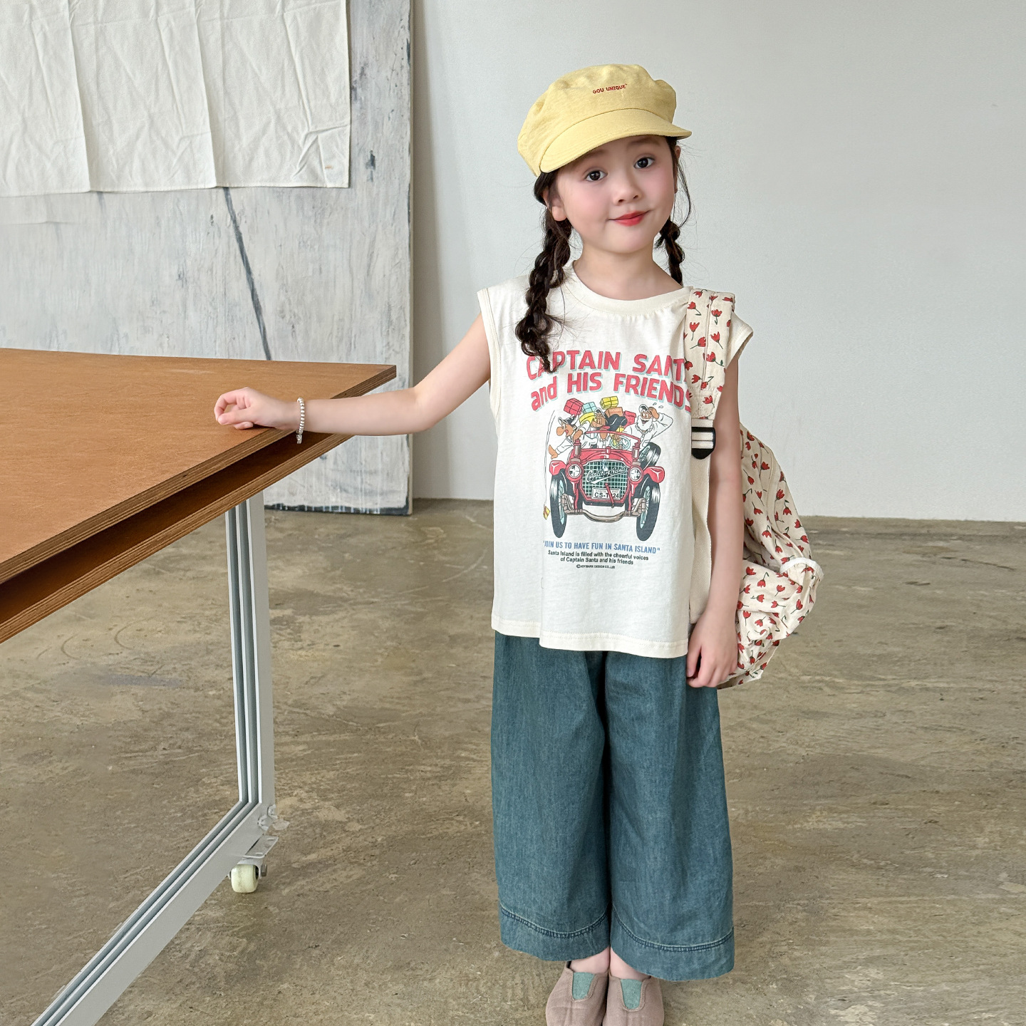 Weimu Kidsren's Clothing Girls Vest Outer Wear Summer Thin 2025 New Kidsren's Sleeveless Tops Category a Baby Girl Clothes