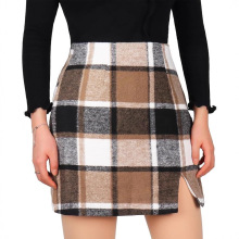 2025厚mini skirt亚马逊跨境短裙格子紧身休闲