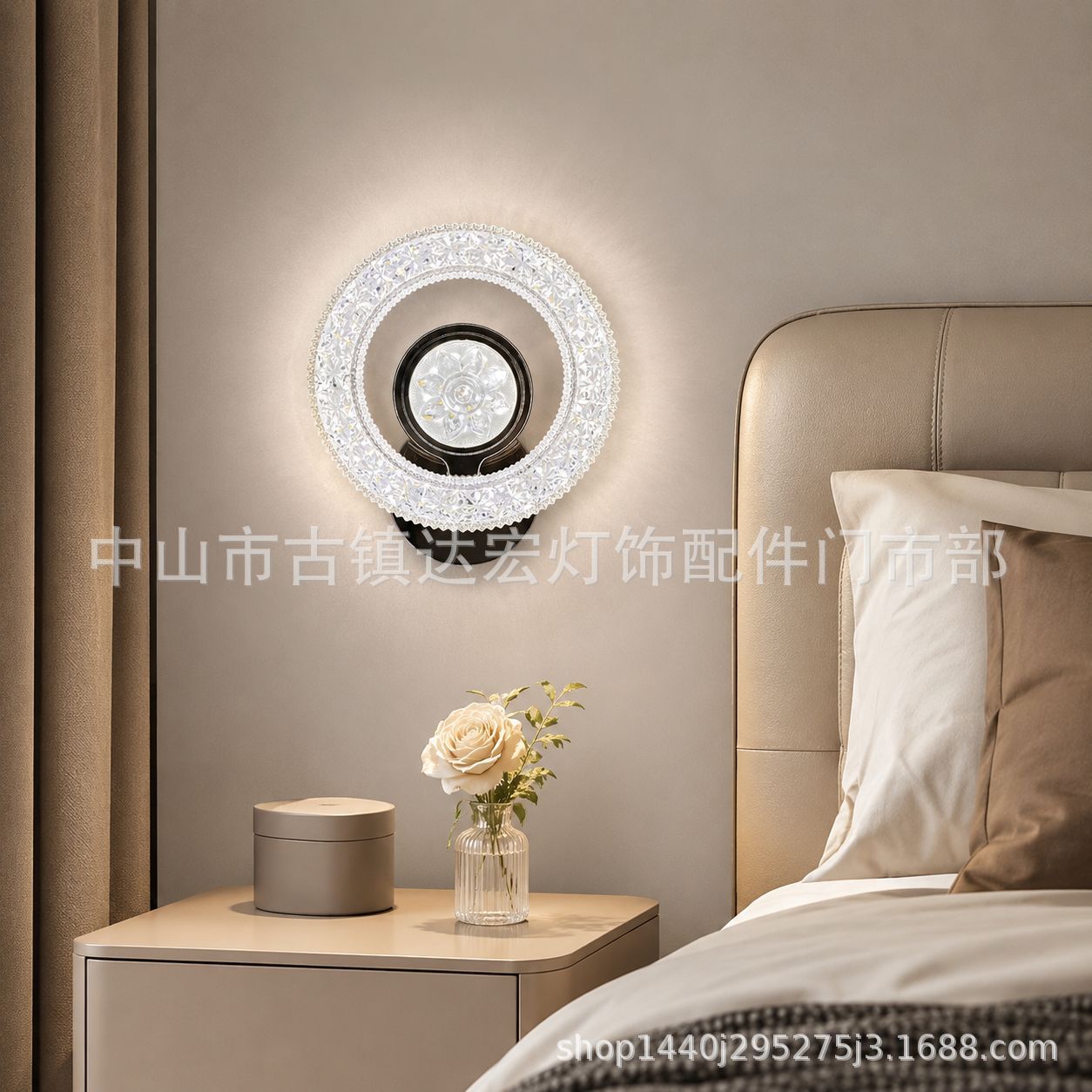 Iluminación de pared de fondo de TV de sala de estar nórdica moderna y creativa, nueva lámpara de cama de dormitorio para exportación