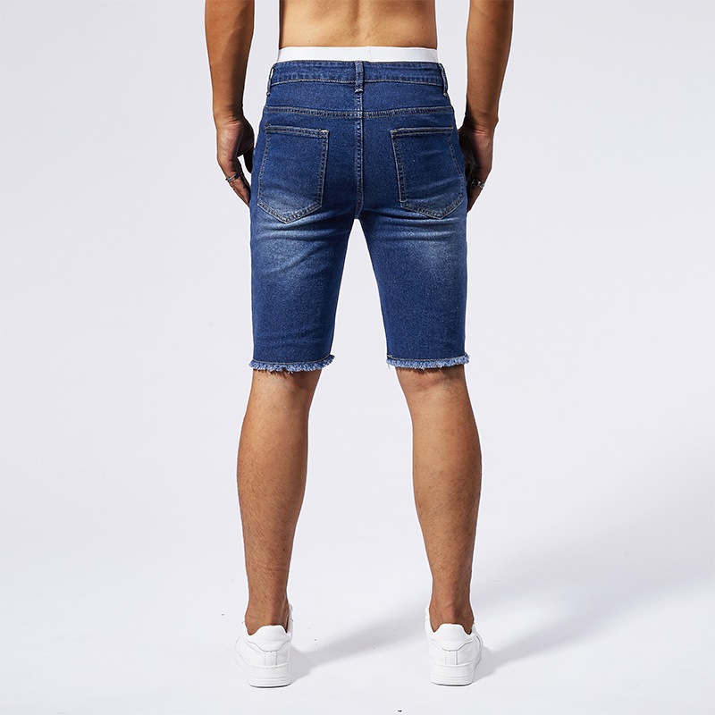 Fengshe Men's Wear/Cross-border Summer European Size Men's Retro Washed Yellow Denim Fashionable Shorts Denim Pants
