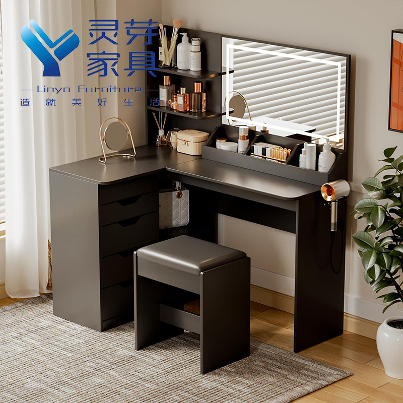 Amazon Dressing Table Bedroom Vanity Modern Minimalist Storage Cabinet Small Apartment Makeup Table with Mirror