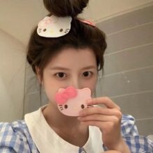 超可爱的kt猫脑袋碎发魔术贴发卡化妆敷面膜无痕刘海贴粘发贴批发