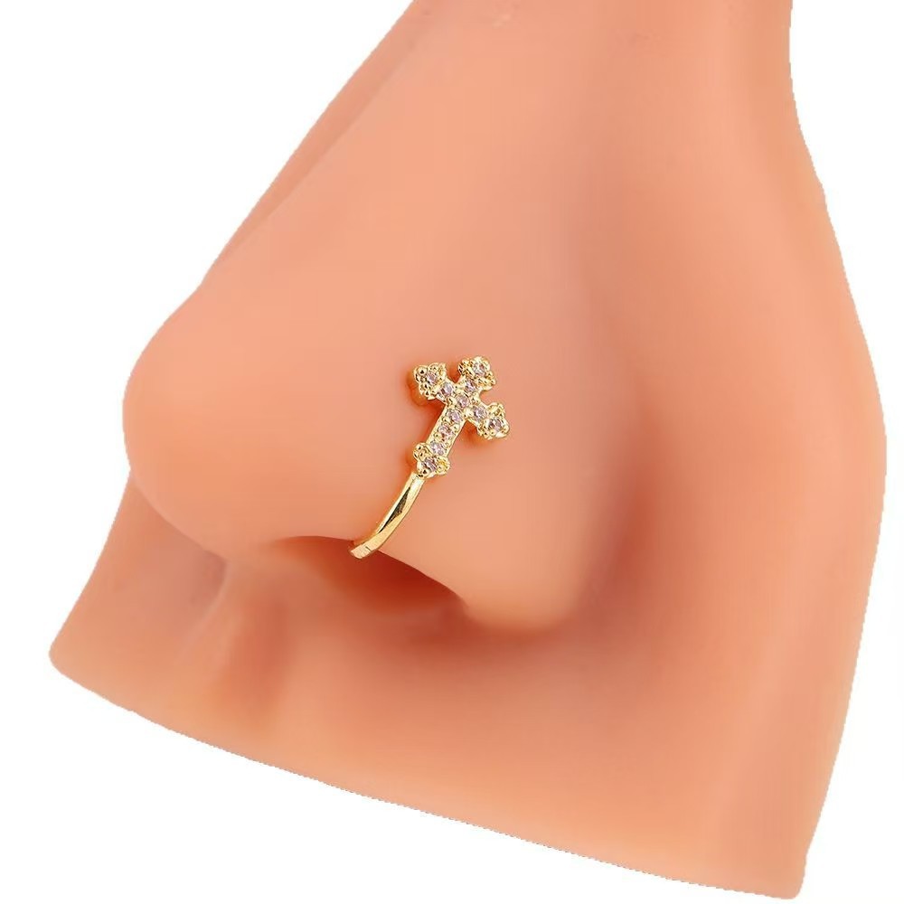 Halloween Cross European And American Fashion Trend Personality U-shaped Jewelry Niche Simple No Piercing Nose Stud_voghion.com