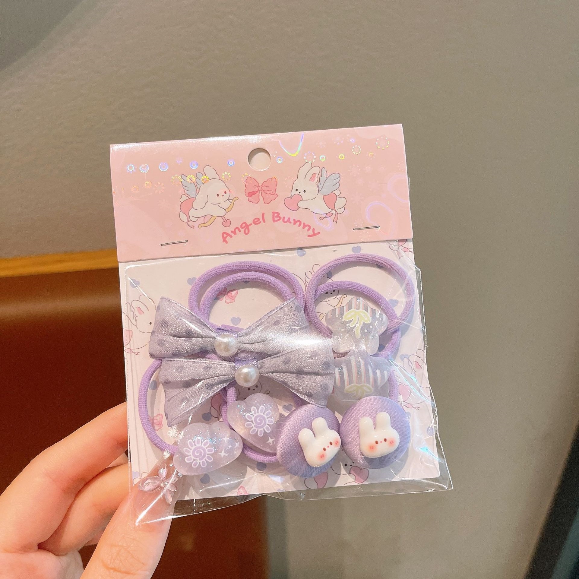 Anillo de pelo de pulgar de dibujos animados para niños, cabello para bebés, cabello para bebés, banda de pelo de alta elasticidad coreana