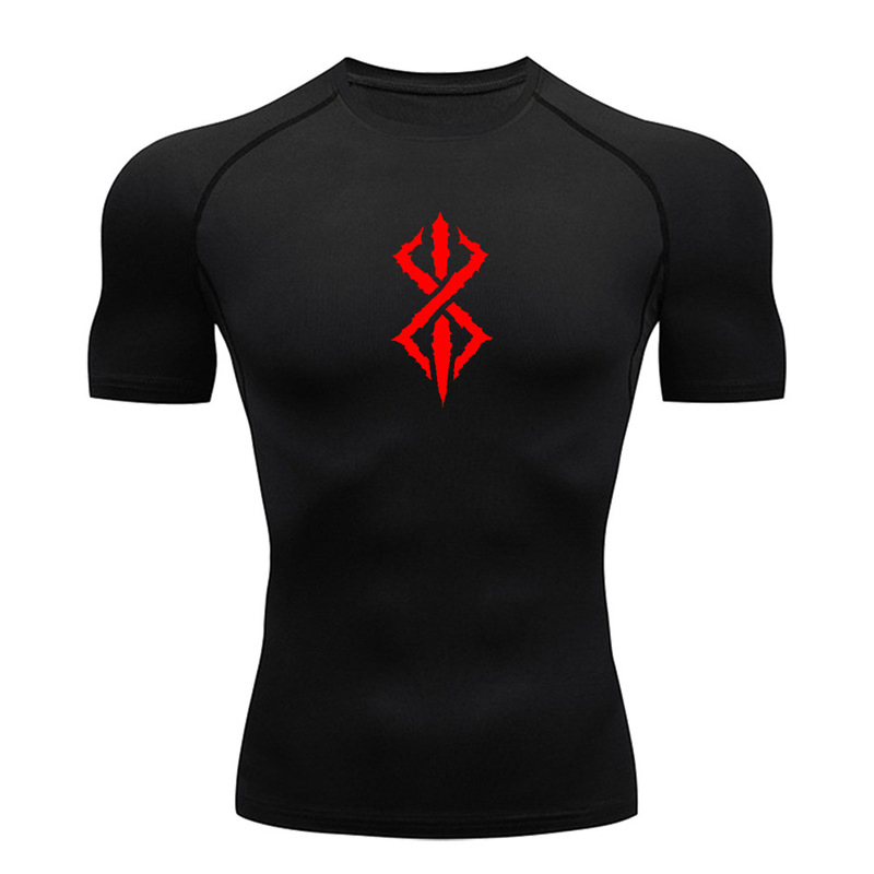 Men's High-Elastic Quick-Drying Fitness Short-Sleeved Sports T-Shirt, Tight-Fitting Breathable Printed Training Shirt, Men's Round-Neck Running Clothing Men's High-Elastic Quick-Drying Fitness Short-Sleeved Sports T-Shirt, Tight-Fitting Breathable Printed Training Shirt, Men's Round-Neck Running Clothing