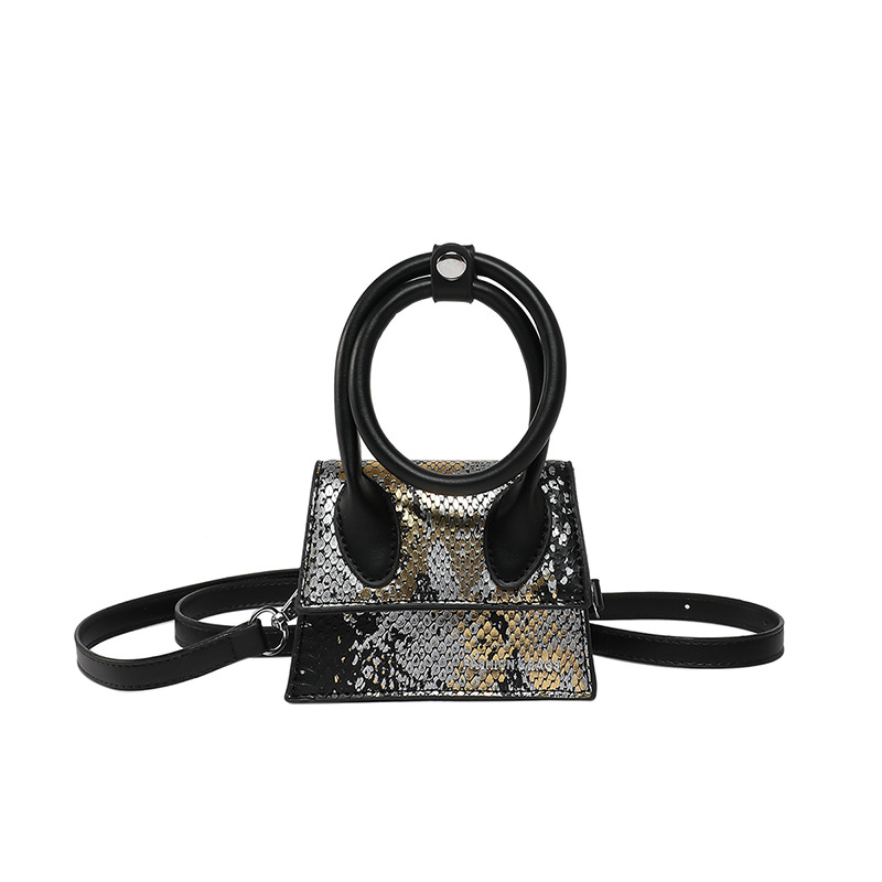 Bolso de moda transfronterizo 2025 primavera y verano nuevo bolso femenino personalizado bolso de hombro con estampado de piel de serpiente mini bolso de mensajero con letras