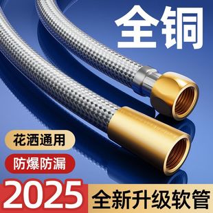 All-Copper Interface Nylon Shower Hose Shower Pipe 1/2 Inch Universal Connector Hot and Cold Bath Heater Explosion-Proof Pipe