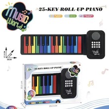 跨境彩虹迷你硅胶钢琴儿童音乐乐器电子琴桌面练习弹琴玩具批发