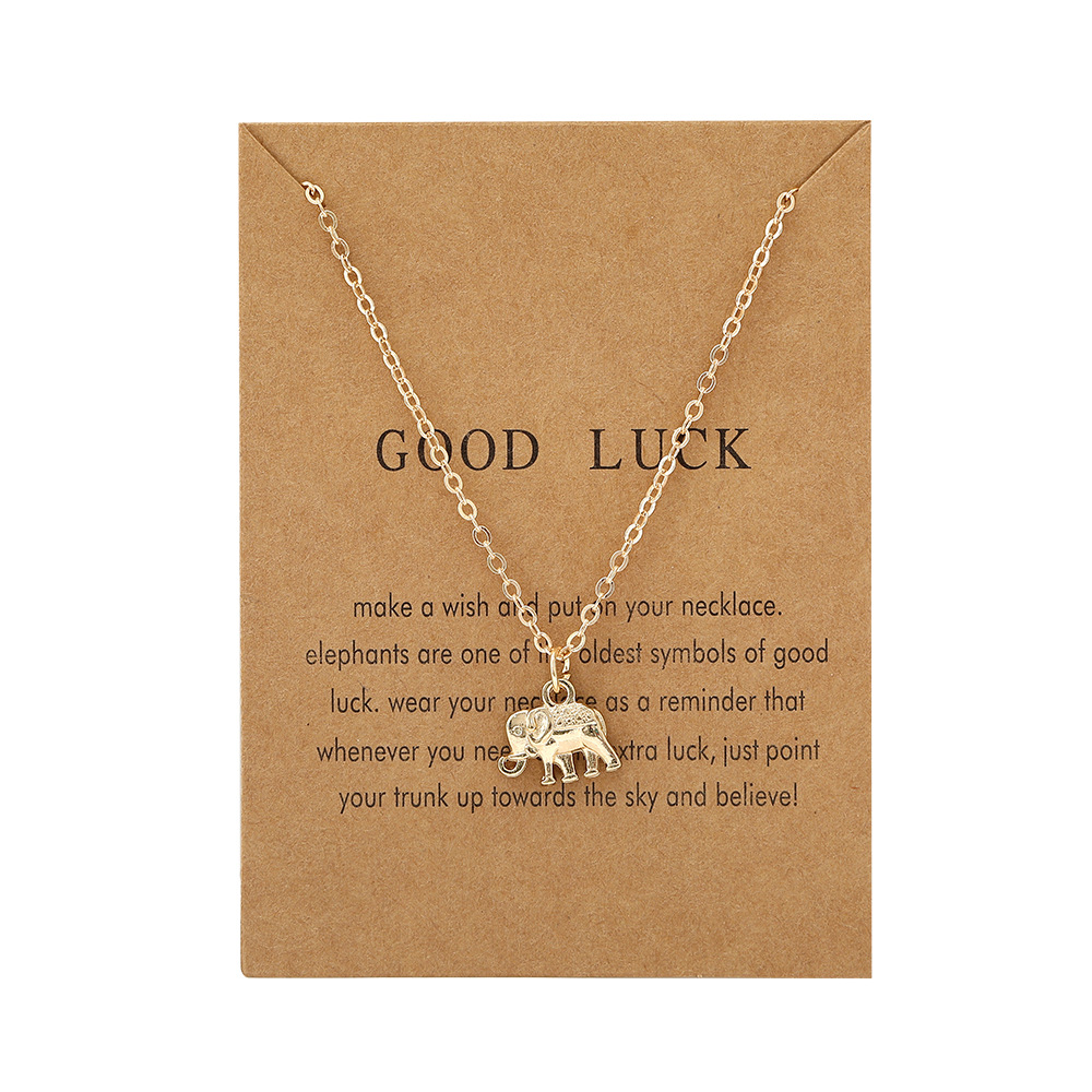 Creative Perle Plume Rétro Lettre Papier Carte Papillon Éléphant Chat Collier En Gros display picture 8