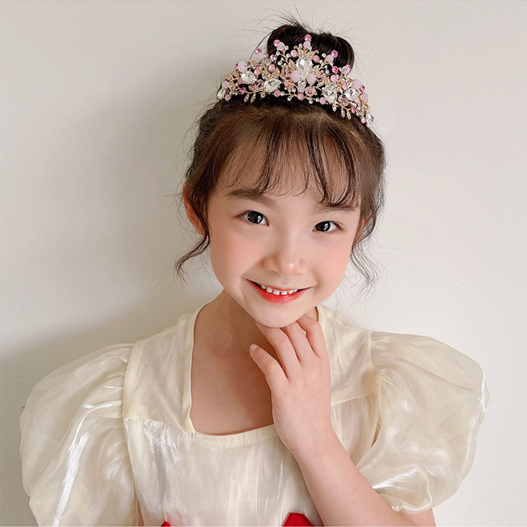 Tombro de corona para niños pequeña princesa corona diadema de cumpleaños accesorios para el cabello de cristal para niñas regalo de cumpleaños