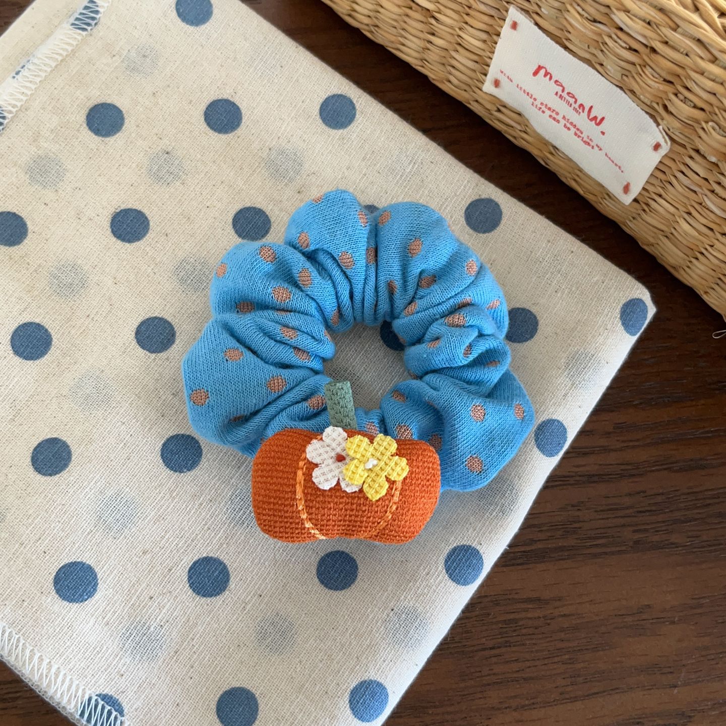 Cute pumpkin and little yellow duck knitted hair ties, hair clips, fun polka dot cartoon snap clips, scrunchies, hair ropes, and hair accessories