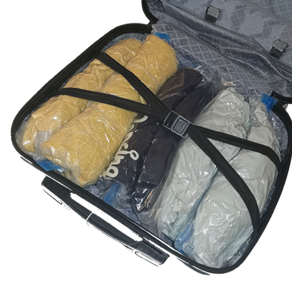 Bolsa de compresión de rollo de mano de viaje bolsa de compresión de vacío sin aire ropa abajo chaqueta de almacenamiento bolsa de rollo de mano especial