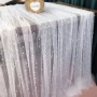 婚庆纯色桌旗珍珠台桌布