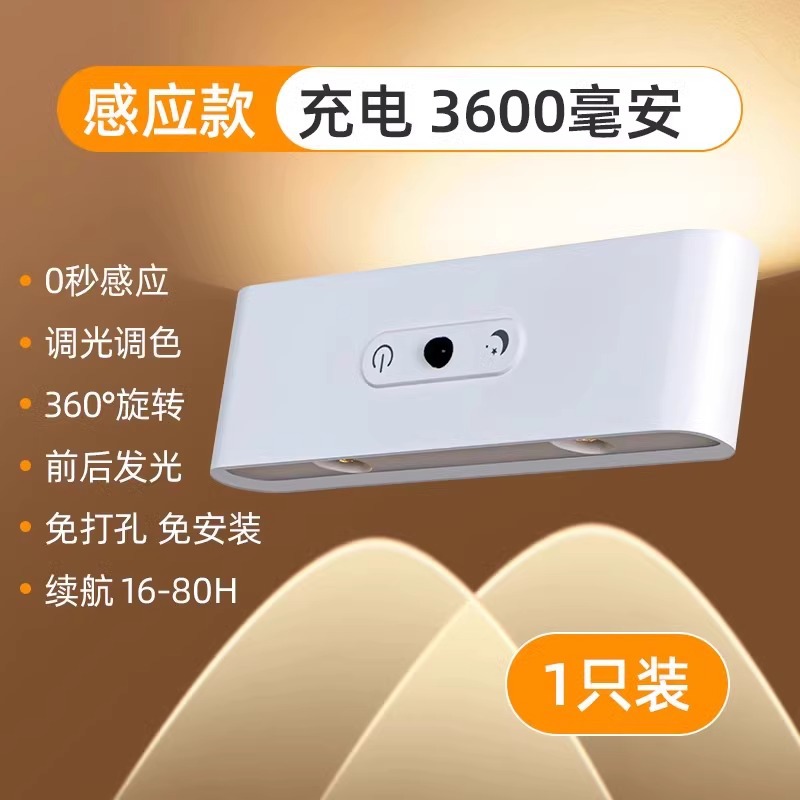 Lámpara de pared de succión magnética LED transfronteriza, instalación gratuita, luz de noche, luz de noche, atmósfera, decoración simple, luz de pared de lectura
