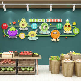 网红水果店装饰用品生鲜超市背景墙面贴纸创意广告海报画形象布置
