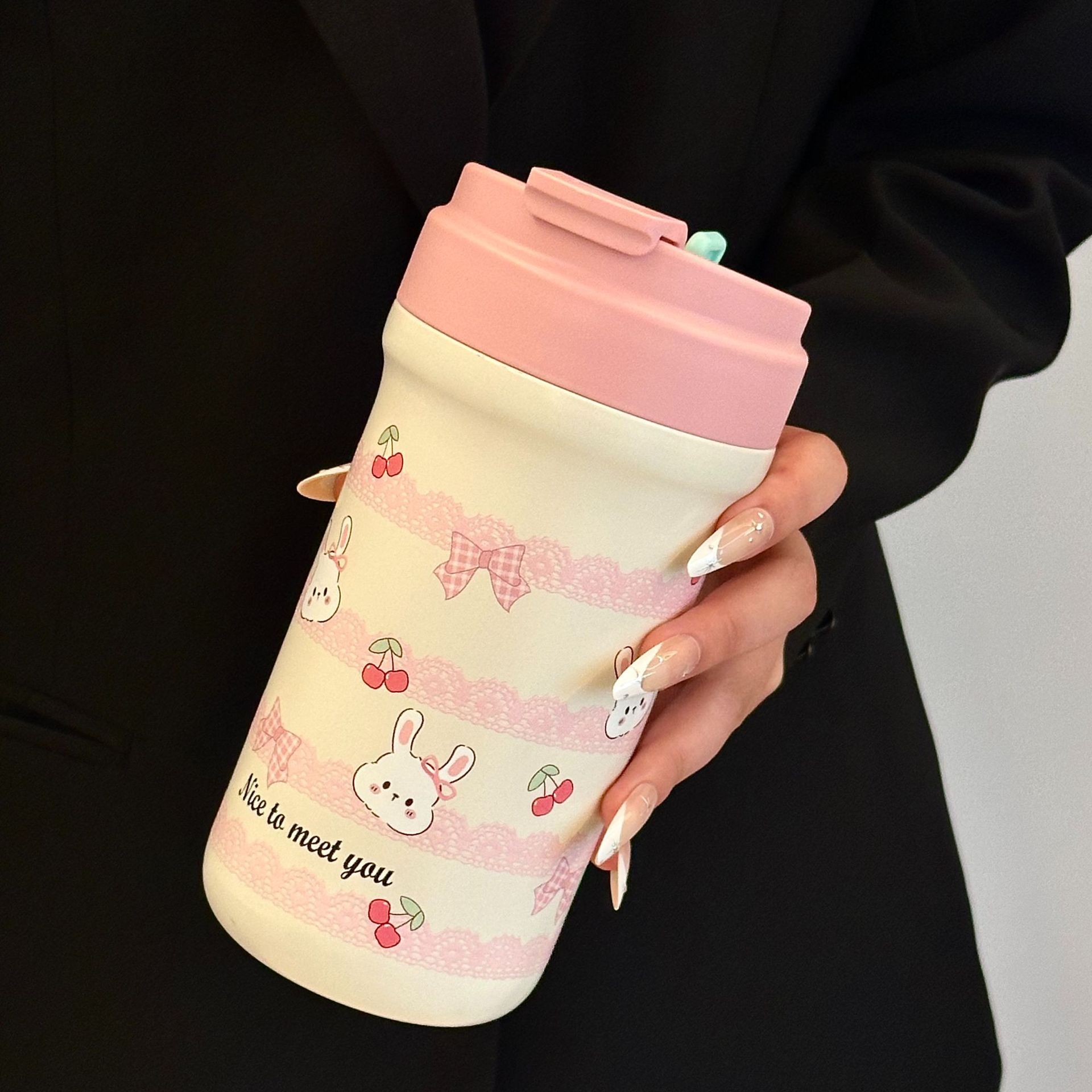 Taza de agua de acero inoxidable de alto valor nominal simple, taza de aislamiento térmico diaria para estudiantes, cuerdas de separación de té, tazas de gran capacidad