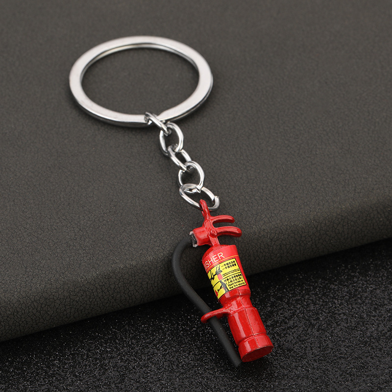 Creative Alloy Jewelry Keychain Mini Fire Extinguisher Stereo Sticker Funny Car Key Pendant Novelty Hanging Creative Alloy Jewelry Keychain Mini Fire Extinguisher Stereo Sticker Funny Car Key Pendant Novelty Hanging