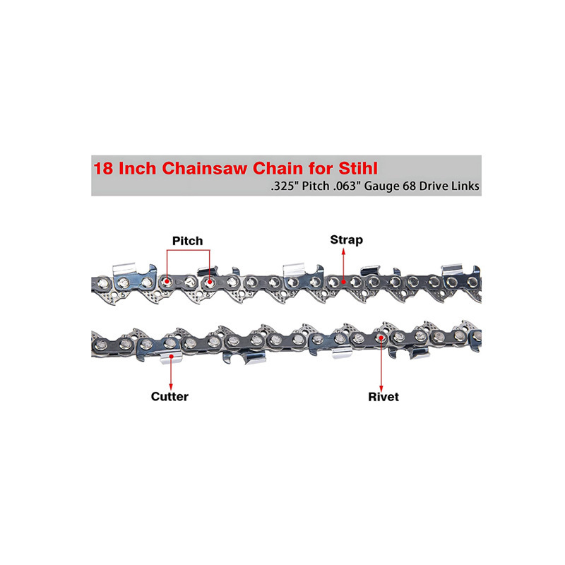 Cadena de sierra de 18 pulgadas. 325 "Paso. 063" Gauge 68 Drive Links