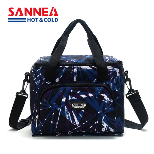 New portable portable lunch bag aluminum film color shoulder picnic bag 10L insulated lunch bag double layer ice bag