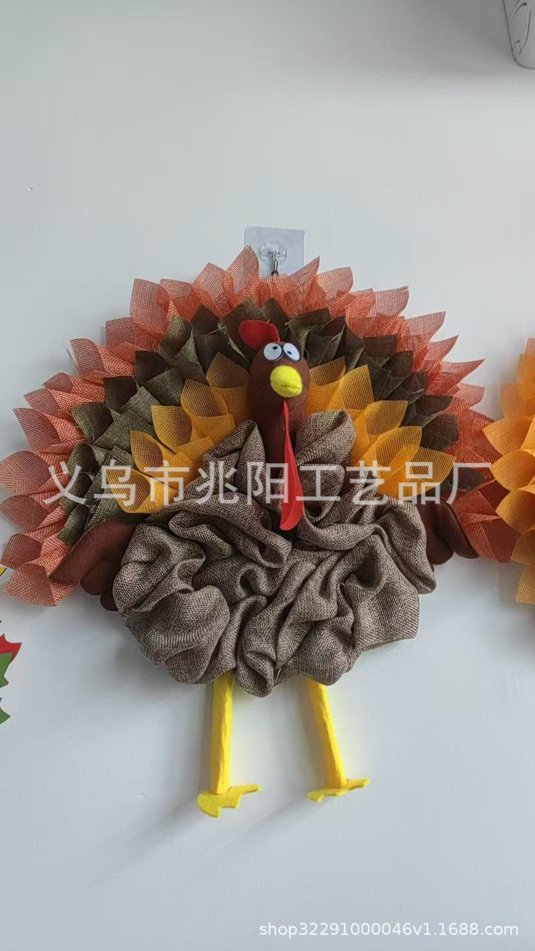 Adorno Colgante de Pavo para Puerta Decorativo para Patio de Acción de Gracias