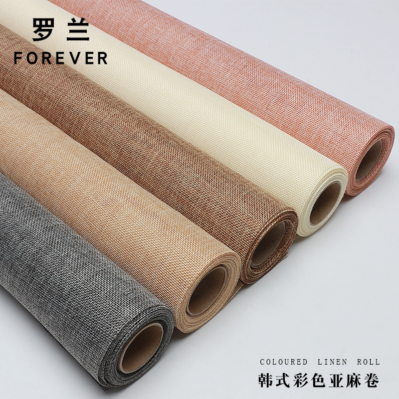 Roland Korean style color flax roll vintage floral diy material linen flower wrapping paper for florist Roland Korean style color flax roll vintage floral diy material linen flower wrapping paper for florist