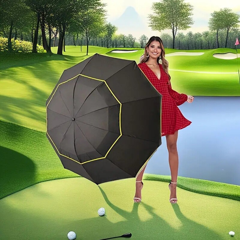 Ten-Bone Folding Umbrella Golf Double-Layer Hemmed Umbrella Double Business Umbrella Solid Color Umbrella Sun Protection Sunny Umbrella Large Size Ten-Bone Folding Umbrella Golf Double-Layer Hemmed Umbrella Double Business Umbrella Solid Color Umbrella Sun Protection Sunny Umbrella Large Size