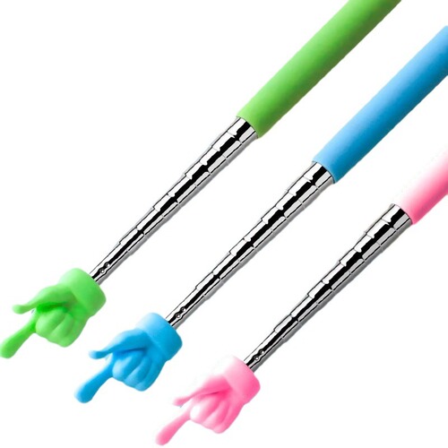 Retractable stainless steel director's baton for children, reading guide teaching wand, teacher's classroom teaching rod, home teaching stick, teaching pen, 55cm