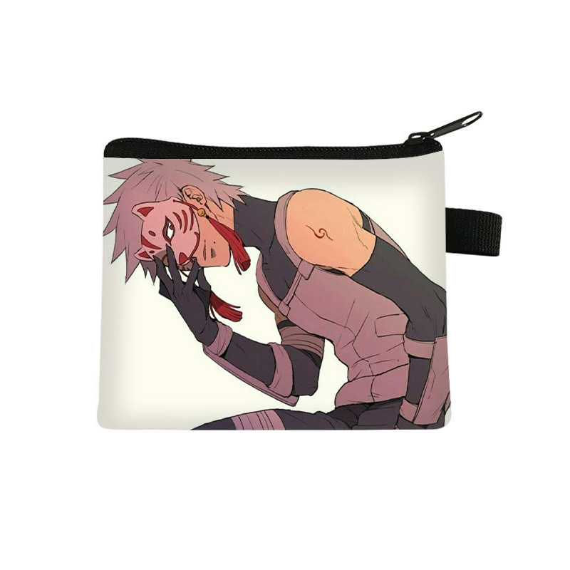 Nuevo Naruto niños monedero estudiante tendencia auricular moda bolsa de almacenamiento tendencia cremallera titular de la tarjeta al por mayor