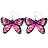 Simulation butterfly leather earrings colorful wings, butterfly leather earrings stable supply of supply cross -border set earrings