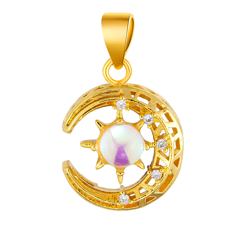 Antiguo método oro goteando aceite azul quemado colgante cuentas Dios de la riqueza atrapador de sueños flor cuentas de tambor accesorios de bricolaje joyería de transferencia