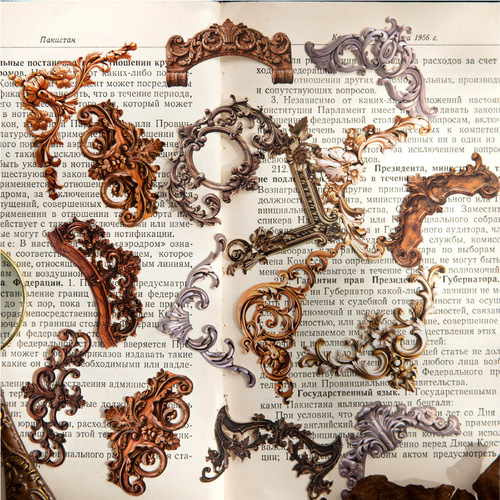 Romantic Law European Classical Pattern Sticker Pack Border Corner Decoration Material Journal DIY Collage Die-cut