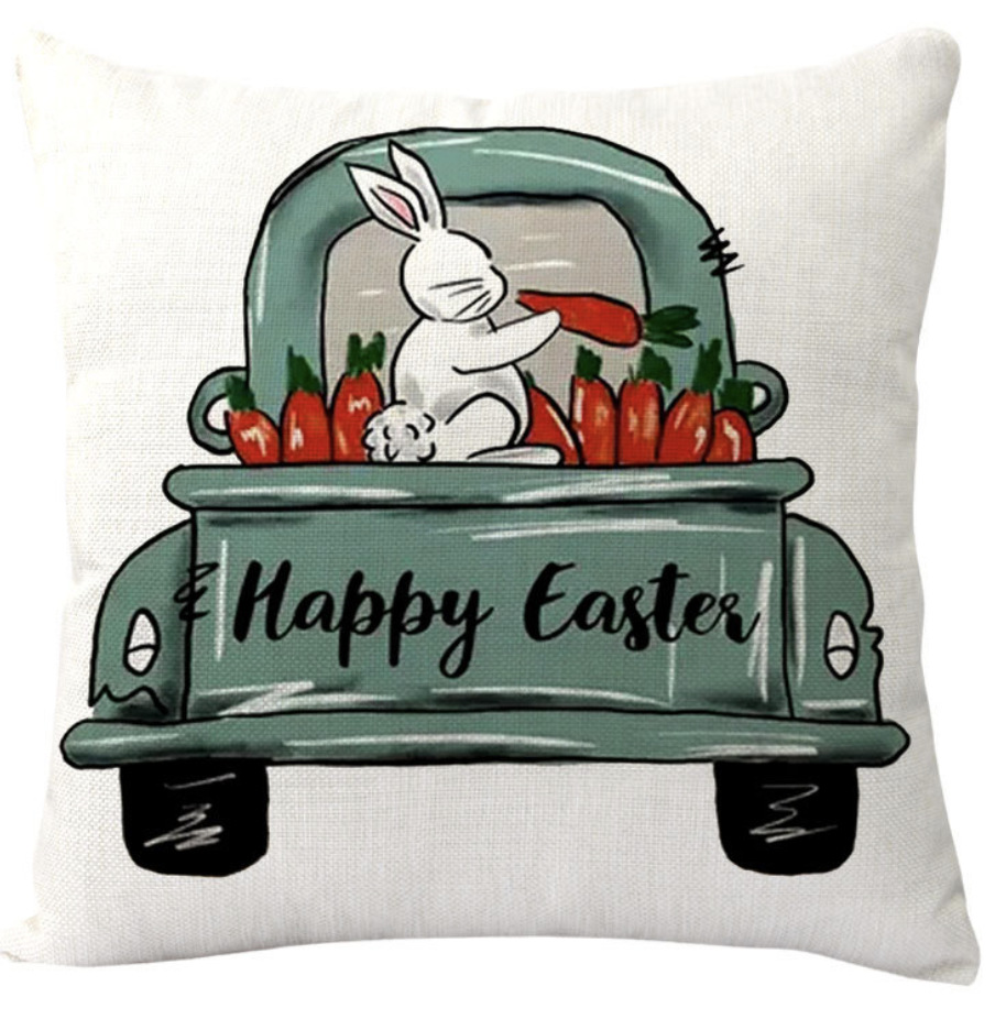 Amazon transfronterizo conejo de Pascua huevo lino almohada cubierta de cojín de coche de oficina sofá