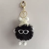 6cm-2 black A【light gold hardware】【35# lobster buckle + 30# flat circle + 4 sections o chain】