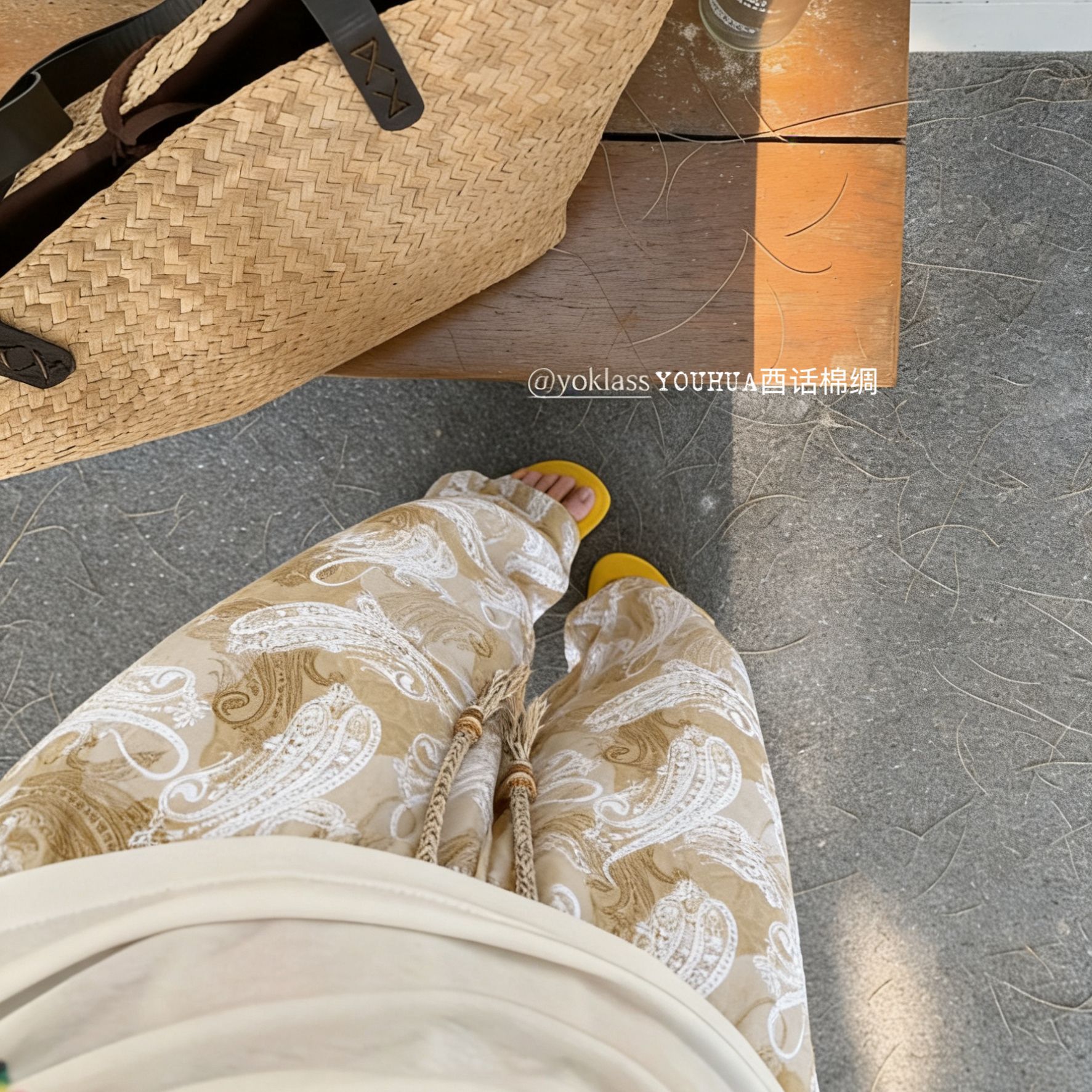 Pantalones de pijama de seda de algodón Pantalones de pierna ancha de seda de algodón fino para mujer