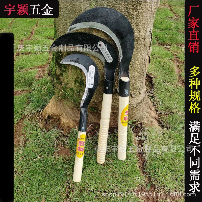 Сельскохозяйственный нож-секатор из нержавеющей стали для наружного применения, из марганцевой стали, большой, для стрижки травы, уборки кукурузы, с длинной ручкой, сверхпрочный