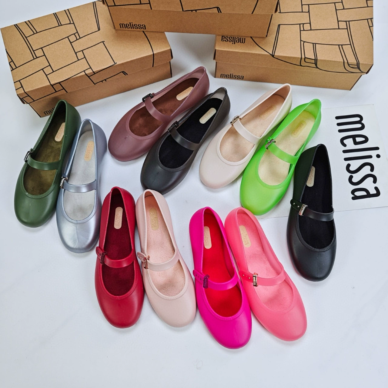 2025 Melissa одиночные туфли осень-зима балетные туфли с бархатной подкладкой простой плоский низ носок с квадратным носом Melissa Soft