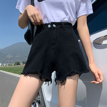 牛仔短裤女高腰夏季2021年新款潮ins宽松显瘦阔腿破洞网红a字热裤