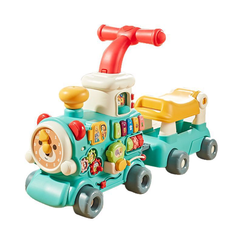 Nuevos productos transfronterizos juguetes de caminantes infantiles multifuncionales tren pequeño carro de mano juguetes recién nacidos para aprender a caminar