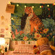 ins Hanging Cloth Foreign Trade Girl and Tiger Bedroom Background Cloth Rental House Renovation Dormitory Bedside Decorative Wall Cloth Tapestry