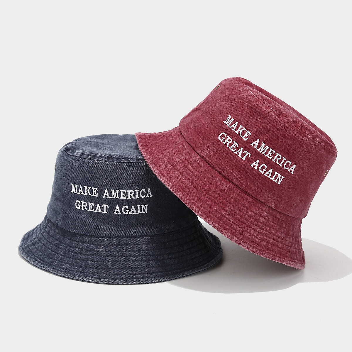 Hombres y mujeres americanos vintage pescador sombrero Amazon venta caliente alfabeto inglés lavado bordado sombrero de bañera sombrero de sol al aire libre