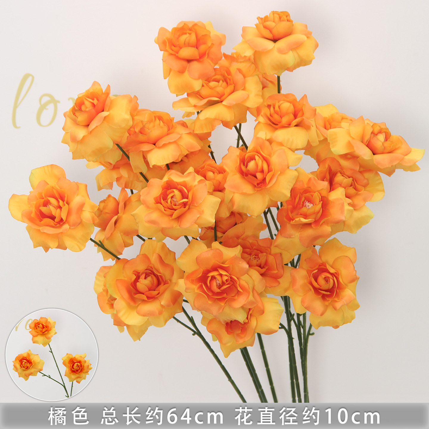 橘色3头艾莎玫瑰/支