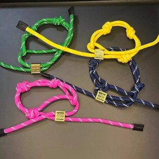 Miu Tong Style Flat Rope Nylon Pendant New Hot Sale Adjustable Temperament Cool Style Fashionable Color Braided Hand Rope