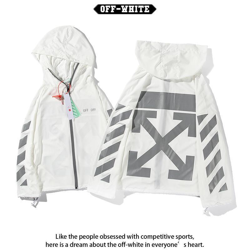 Ow Graffiti Arrow Sun Protection Jacket 3m Reflective Loose Off-Duty Jacket Windbreaker Unisex Couple Style Thin Street Style Cool