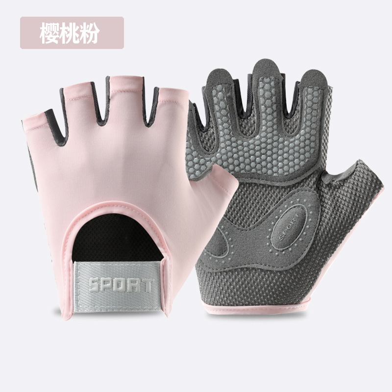 Nuevo guante deportivo para mujeres yoga antideslizante acondicionamiento físico hierro amortiguador resistente al desgaste transpirable anti-levantamiento guante de entrenamiento de medio dedo