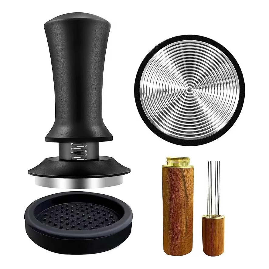 Amazon's Best-Selling 304 Red Precious Powder Press Set Coffee Cloth Powder Needle Round Storage Pad 51/53/58mm