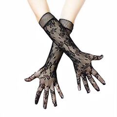 Lace Embroidered Fishnet Gloves - Factory Direct Sale - European and American Fashion Lingerie Accessories - Full Finger Bridesmaid Gloves