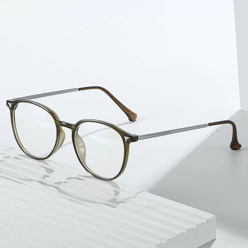 小红书同款防蓝光眼镜ins风可配度数眼镜框潮流椭圆形变色平光镜