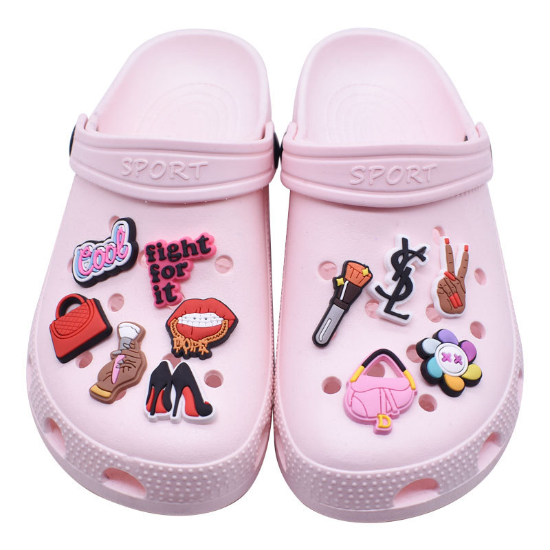 4g Weight Slippers Suitable For Shoe Type Cross-border E-commerce Shoes With Pvc Drop Plastic Hole Shoes Shoe Ornament Cartoon Shoe Buckle Beach Shoes Diy Decorative Accessories